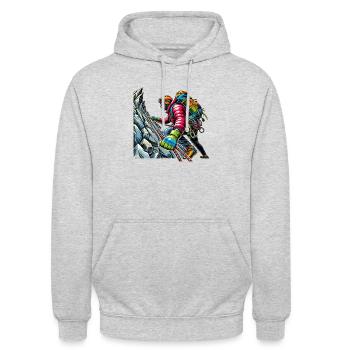 alpiniste - Sweat-shirt à capuche unisexe - gris clair chiné - Devant - Alina (178cm) & Michal (187cm)