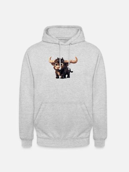 Stier Comic - Unisex Hoodie - Hellgrau meliert