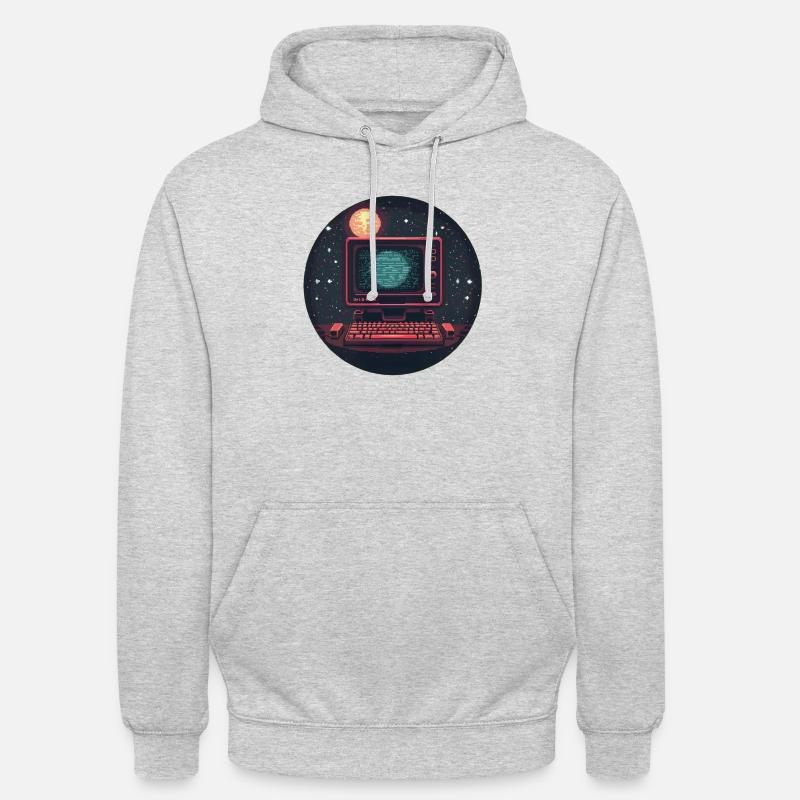 Galaxy Computer - Unisex Hoodie - Hellgrau meliert