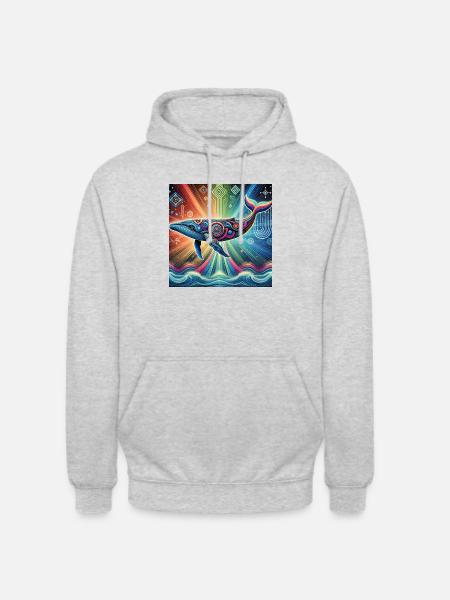 Krafttier Wal - Unisex Hoodie - Hellgrau meliert