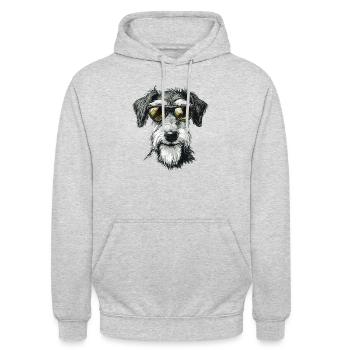 Irish Wolfhound cool Dog Sunglasses - Unisex Hoodie - Hellgrau meliert - Vorne - Alina (178cm) & Michal (187cm)