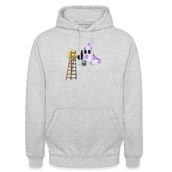 SUR LA LUNE - Sweat-shirt à capuche unisexe - gris clair chiné - Devant - Alina (178cm) & Michal (187cm)