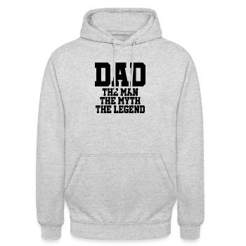 Dad - The Man - The Myth - The Legend - Unisex Hoodie - Hellgrau meliert - Vorne - Alina (178cm) & Michal (187cm)
