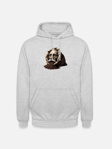 Mann in Kaffeebohnen - Unisex Hoodie - Hellgrau meliert
