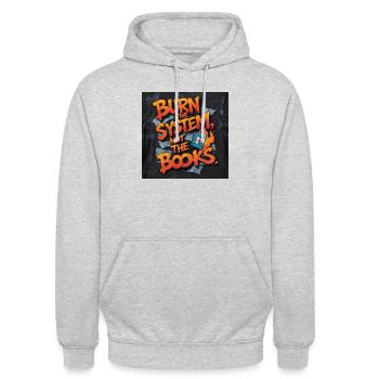 Feuriger Graffiti-Protest - Unisex Hoodie - Hellgrau meliert - Vorne - Alina (178cm) & Michal (187cm)