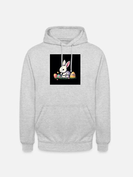 Fluffige Osterfreude - Unisex Hoodie - Hellgrau meliert