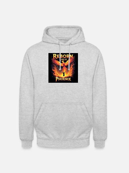 Reborn Like A Phoenix - Unisex Hoodie - Hellgrau meliert