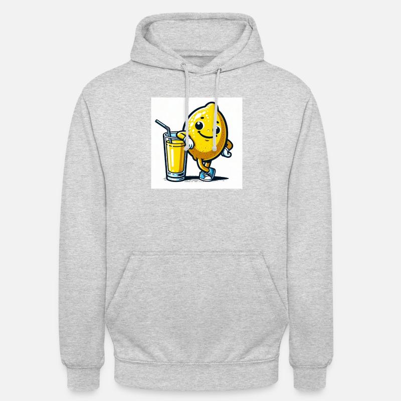 Zitrone - Unisex Hoodie - Hellgrau meliert