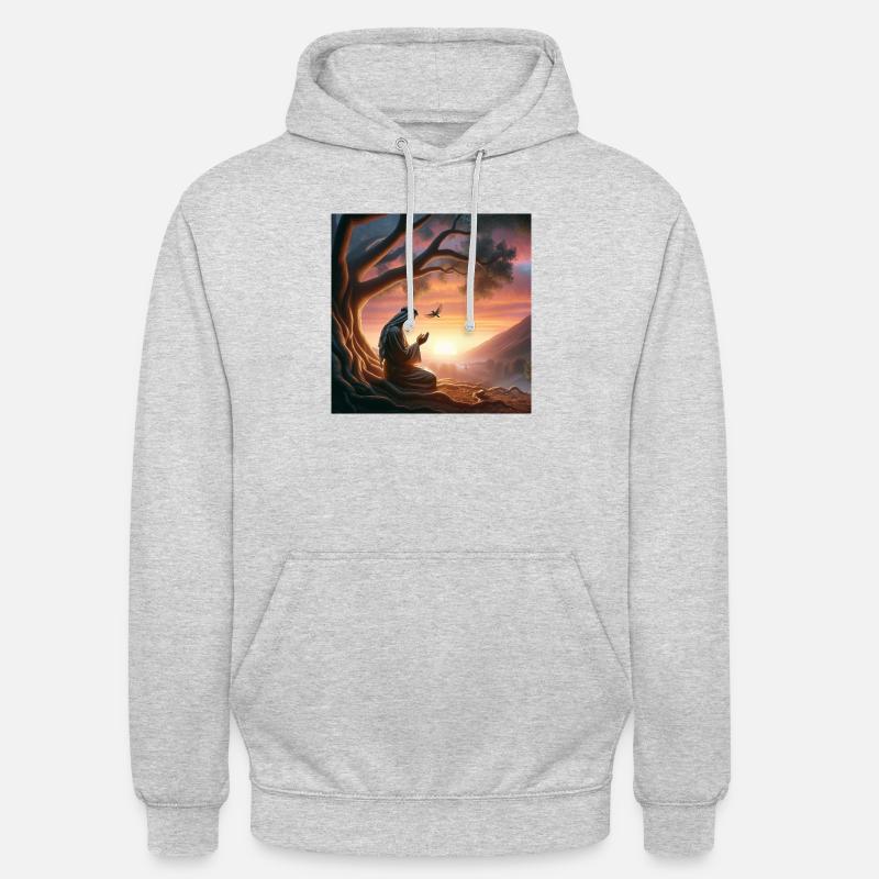 Dankbare Texte DE - Unisex Hoodie - Hellgrau meliert
