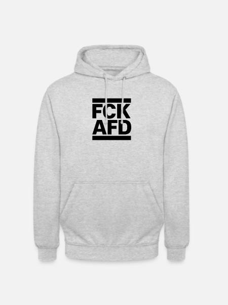 FCK AFD - Unisex Hoodie - Hellgrau meliert