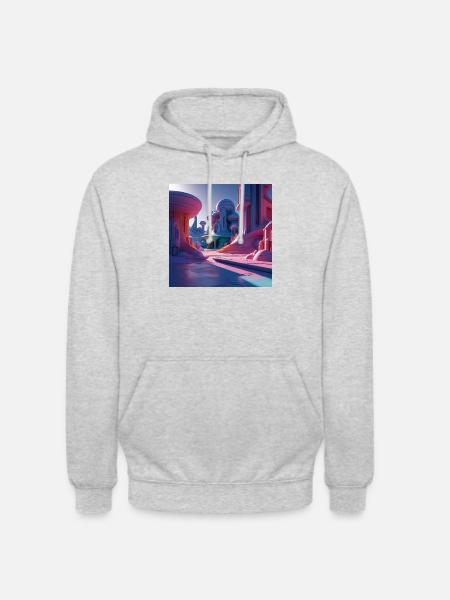 Hypersurréalisme - Sweat-shirt à capuche unisexe - gris clair chiné
