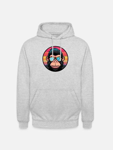 Affe Comic Cool - Unisex Hoodie - Hellgrau meliert