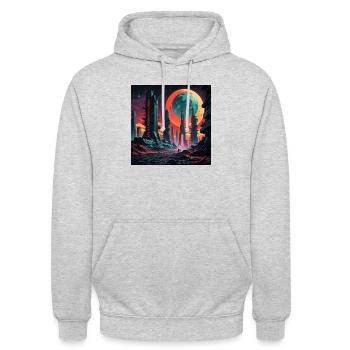1751541452878 - Unisex Hoodie - Hellgrau meliert - Vorne - Alina (178cm) & Michal (187cm)