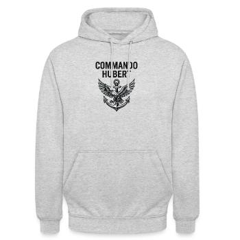 LogoHubertMonochrome - Sweat-shirt à capuche unisexe - gris clair chiné - Devant - Alina (178cm) & Michal (187cm)