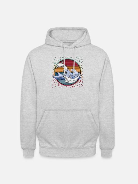 Delphine - Unisex Hoodie - Hellgrau meliert