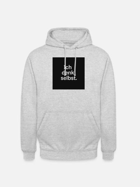 Ich denk selbst. - Unisex Hoodie - Hellgrau meliert