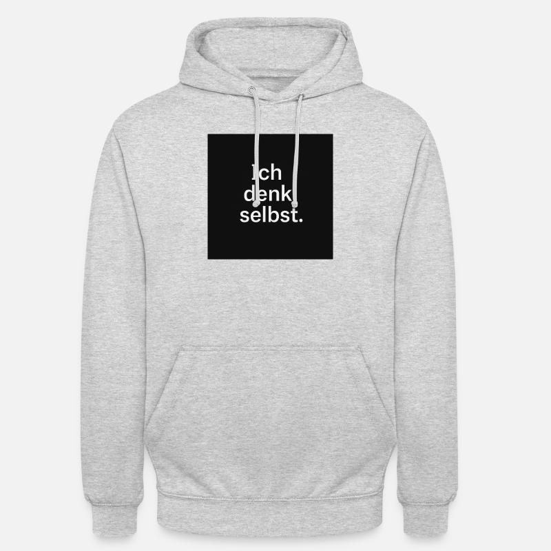 Je pense par moi-même. - Sweat-shirt à capuche unisexe - gris clair chiné