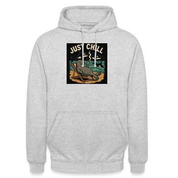 Chill doch - Unisex Hoodie - Hellgrau meliert - Vorne - Alina (178cm) & Michal (187cm)
