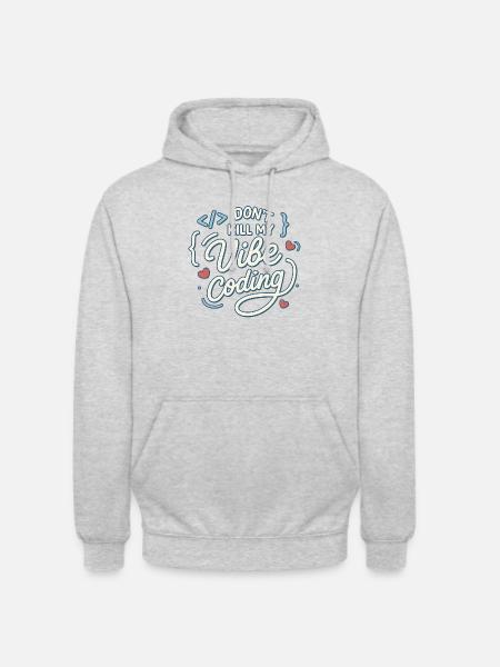 Vibe coding - Sweat-shirt à capuche unisexe - gris clair chiné