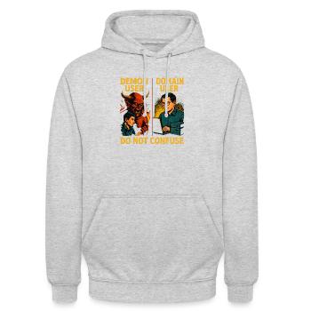 Demon User / Domain User - Unisex Hoodie - light heather grey - Front - Alina (178cm) & Michal (187cm)