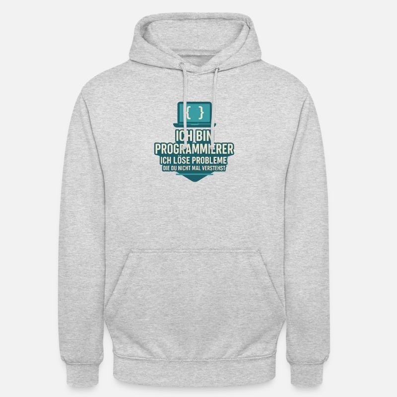 Programmeur - Sweat-shirt à capuche unisexe - gris clair chiné