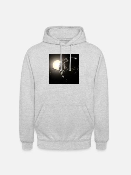 Moon and starry sky - Unisex Hoodie - light heather grey