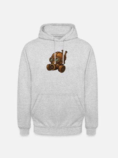 Gas Mask Steampunk - Unisex Hoodie - light heather grey