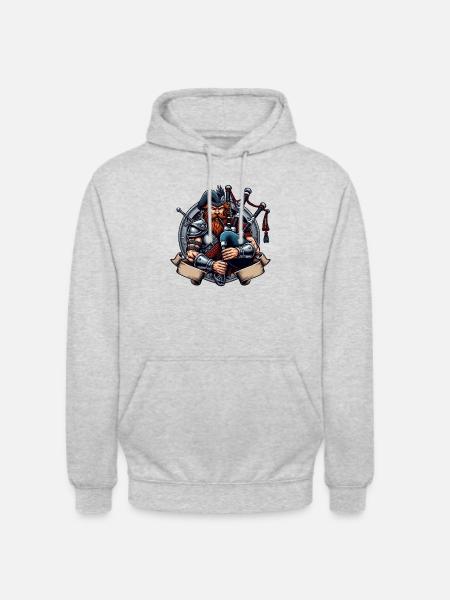 Cornemuse Highlander - Sweat-shirt à capuche unisexe - gris clair chiné