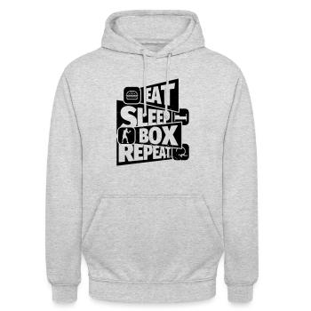 Boxen Sport lustiger Spruch: Boxing - Unisex Hoodie - Hellgrau meliert - Vorne - Alina (178cm) & Michal (187cm)