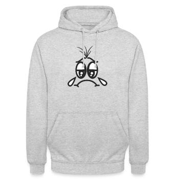 Face crying - Unisex Hoodie - light heather grey - Front - Alina (178cm) & Michal (187cm)