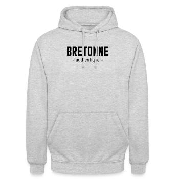 Bretonne authentique - Sweat-shirt à capuche unisexe - gris clair chiné - Devant - Alina (178cm) & Michal (187cm)