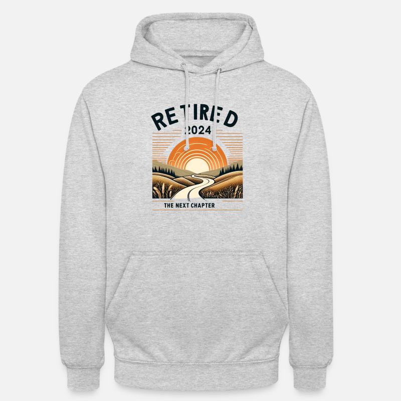 Retraité 2024 Le prochain chapitre commence - Sweat-shirt à capuche unisexe - gris clair chiné