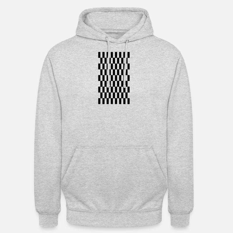 pattern chequered black white - Unisex Hoodie - light heather grey