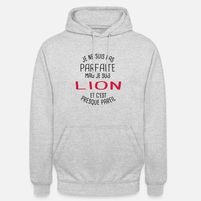 Pas parfaite mais lion - Sweat-shirt à capuche unisexe - gris clair chiné