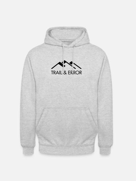 TRAIL & ERROR Logo Black - Unisex Hoodie - light heather grey
