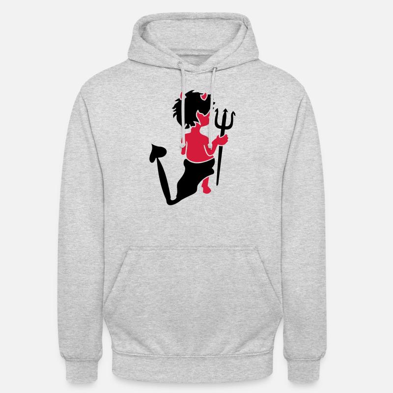 polisson / little devil (a, 2c) - Sweat-shirt à capuche unisexe - gris clair chiné