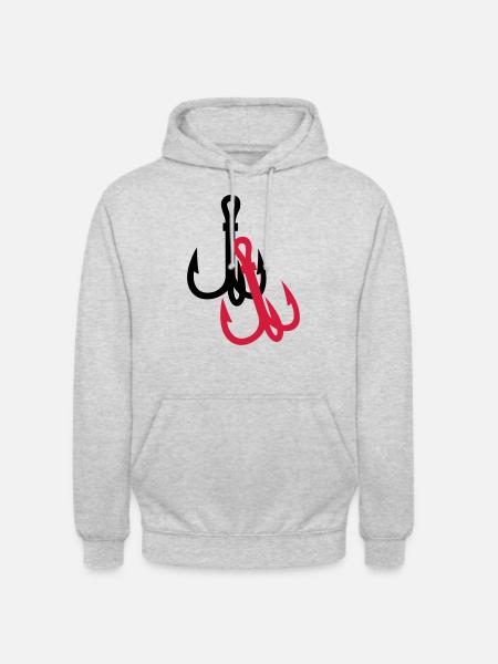 fishing hooks - Unisex Hoodie - Hellgrau meliert