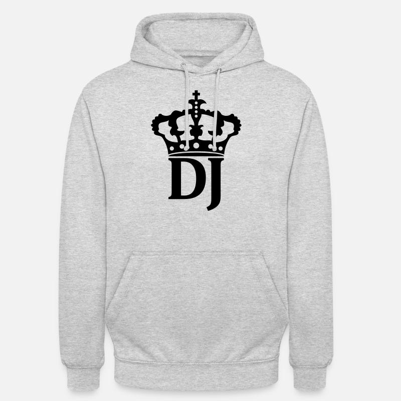 Logo de la couronne DJ - Sweat-shirt à capuche unisexe - gris clair chiné