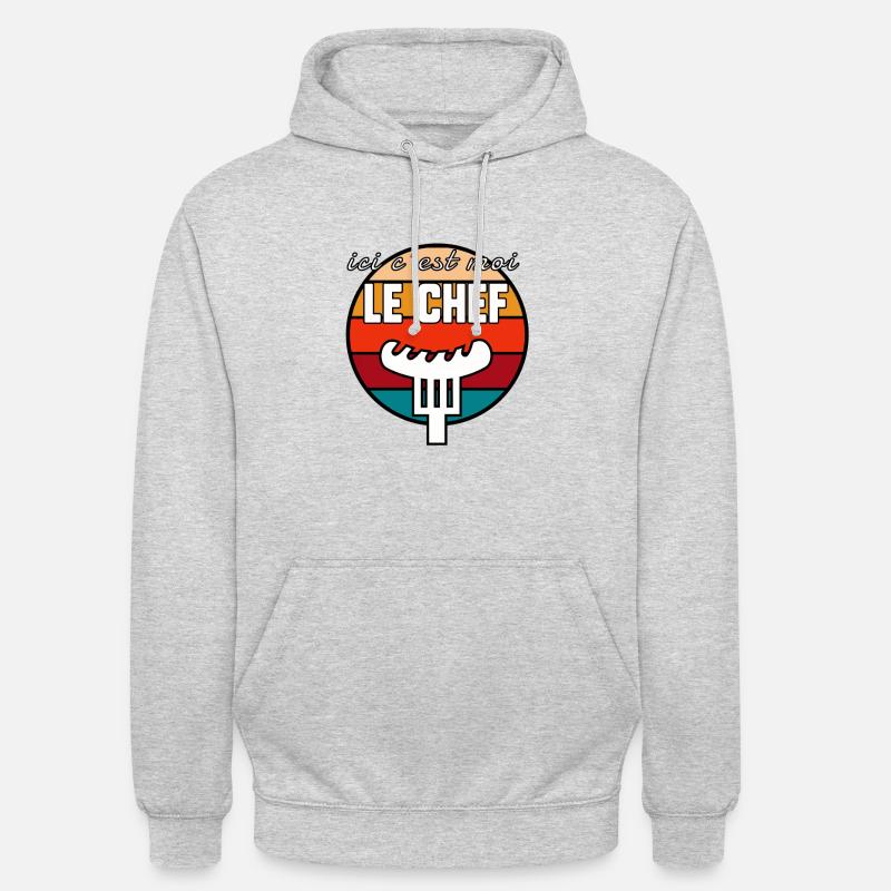 c’est moi le chef - Sweat-shirt à capuche unisexe - gris clair chiné