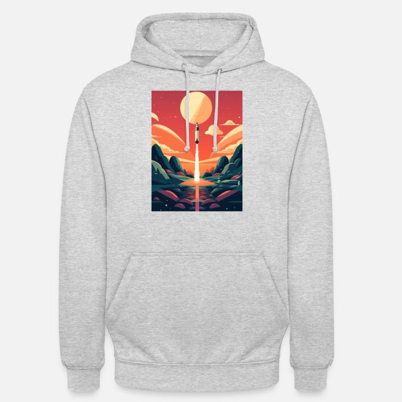 Rocket Launch Raketenstart - Unisex Hoodie - Hellgrau meliert