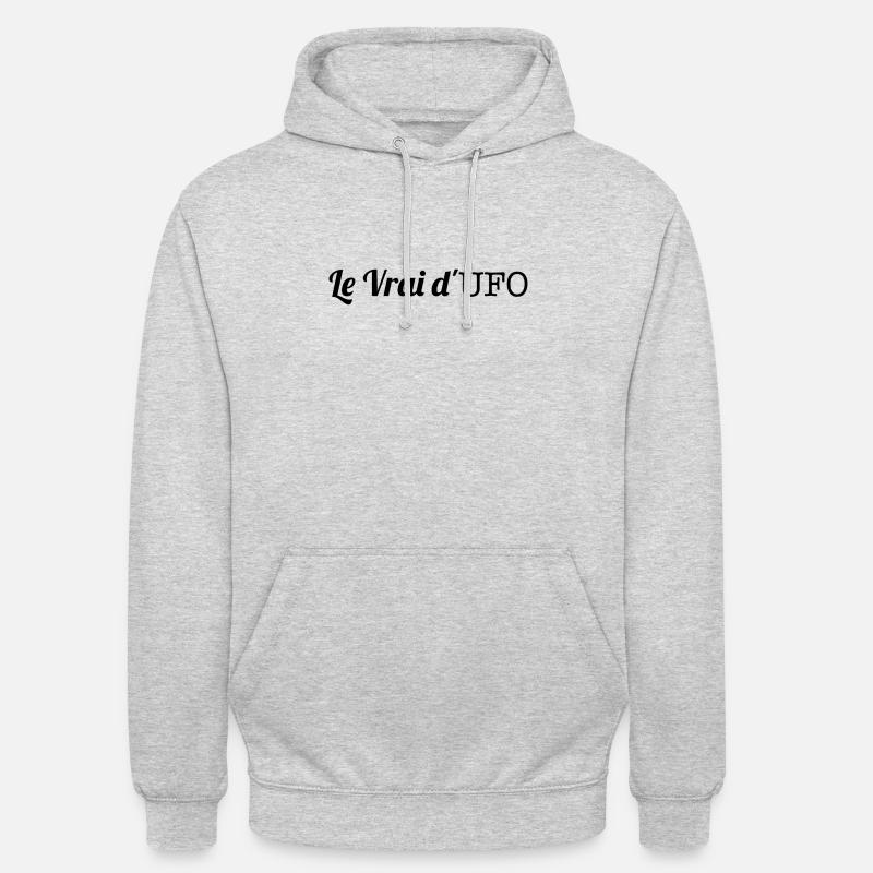 Le Vrai d'UFO noir - Sweat-shirt à capuche unisexe - gris clair chiné