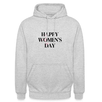 Alles Gute zum Frauentag - Unisex Hoodie - Hellgrau meliert - Vorne - Alina (178cm) & Michal (187cm)