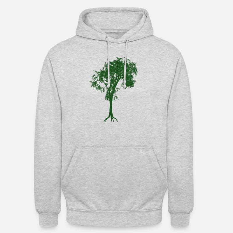 tree - Sweat-shirt à capuche unisexe - gris clair chiné