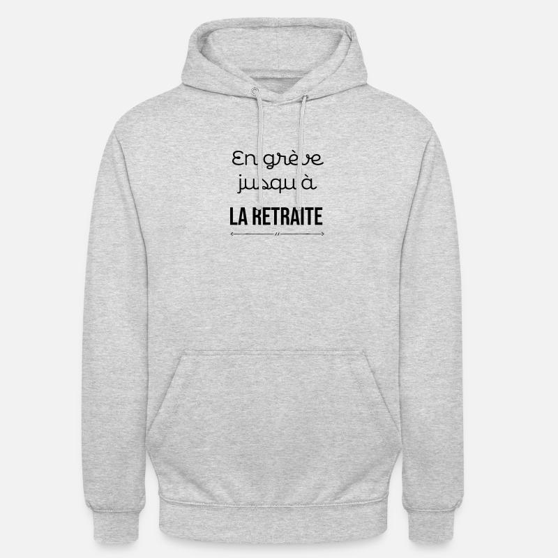 En grève retraites - Sweat-shirt à capuche unisexe - gris clair chiné
