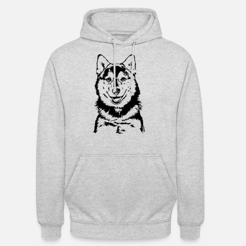 POMSKY psy pies Wilsigns portrety psów - Bluza z kapturem typu unisex - jasnoszary melanż