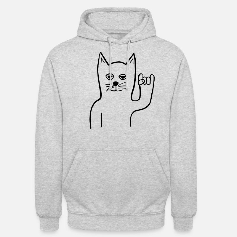 Chat/Chat Rock on - Sweat-shirt à capuche unisexe - gris clair chiné