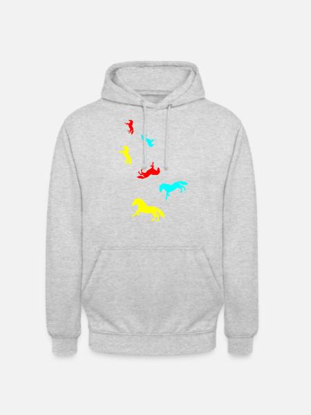 Icône Cheval Cheval - Sweat-shirt à capuche unisexe - gris clair chiné