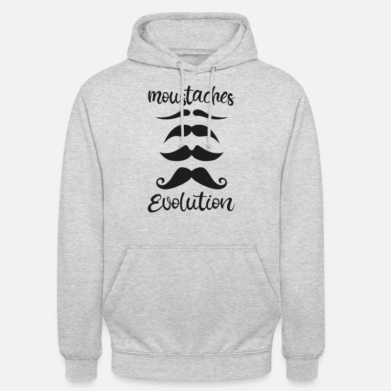 moustache évolution - Sweat-shirt à capuche unisexe - gris clair chiné