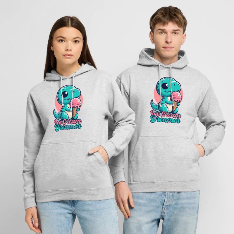 Eiscreme Träumer süßer T-Rex mit Eis Geschenk Unisex Hoodie