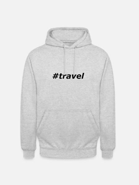 #travel - Unisex Hoodie - light heather grey